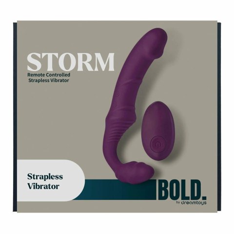 BOLD STORM bezprzewodowy masażer intymny z pilotem 21 cm silikonowy