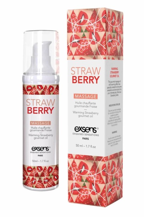 EXSENS Warming Massage Oil Strawberry 50ml - rozgrzewający olejek truskawkowy