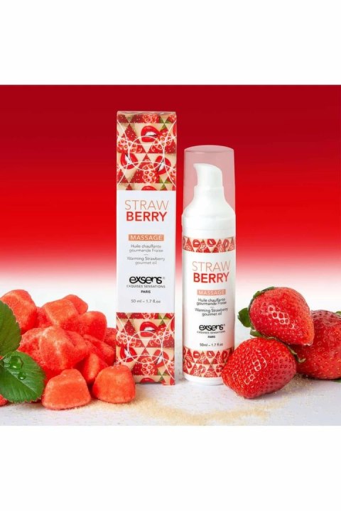 EXSENS Warming Massage Oil Strawberry 50ml - rozgrzewający olejek truskawkowy