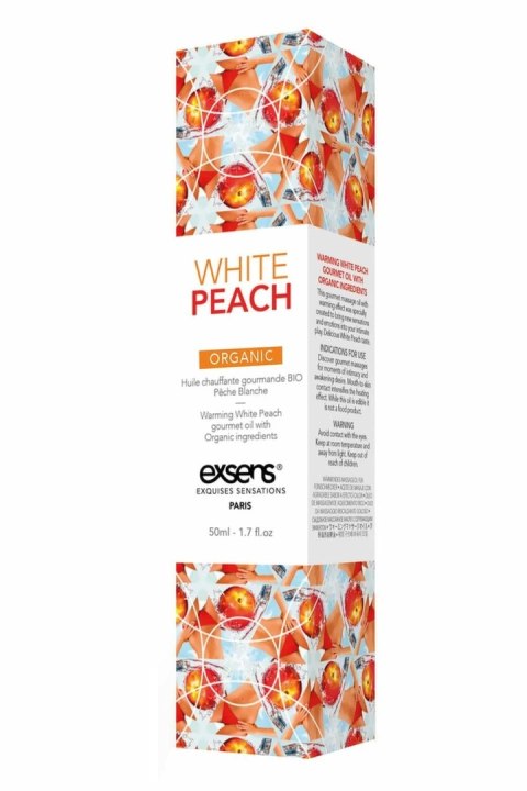 EXSENS Warming Massage Oil White Peach Organic 50ml - rozgrzewający olejek brzoskwiniowy BIO