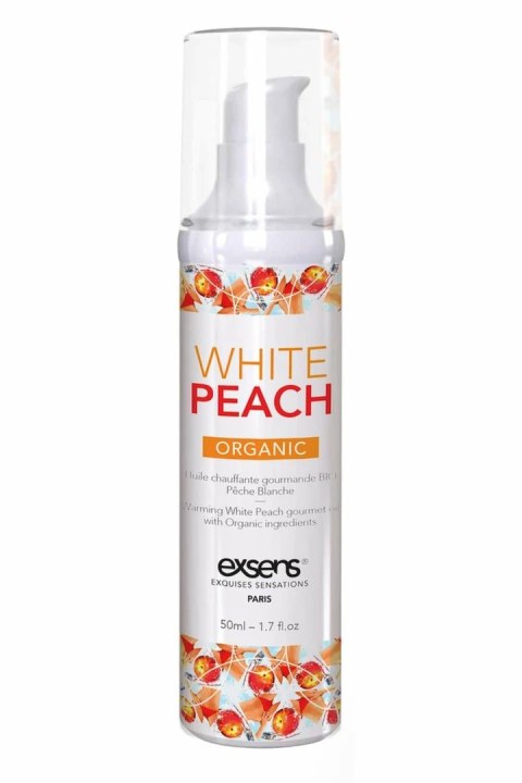 EXSENS Warming Massage Oil White Peach Organic 50ml - rozgrzewający olejek brzoskwiniowy BIO