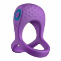LOVE SIGNAL Bold Embrace - silikonowy pierścień wibrujący z paskiem, USB