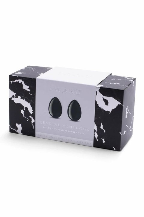 Le Wand Crystal Yoni Eggs Black Obsidian - zestaw do ćwiczeń mięśni dna miednicy