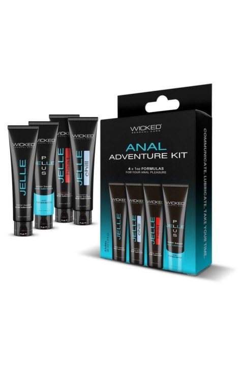 Wicked Anal Adventure Kit zestaw 4 żeli intymnych 4x30 ml travel