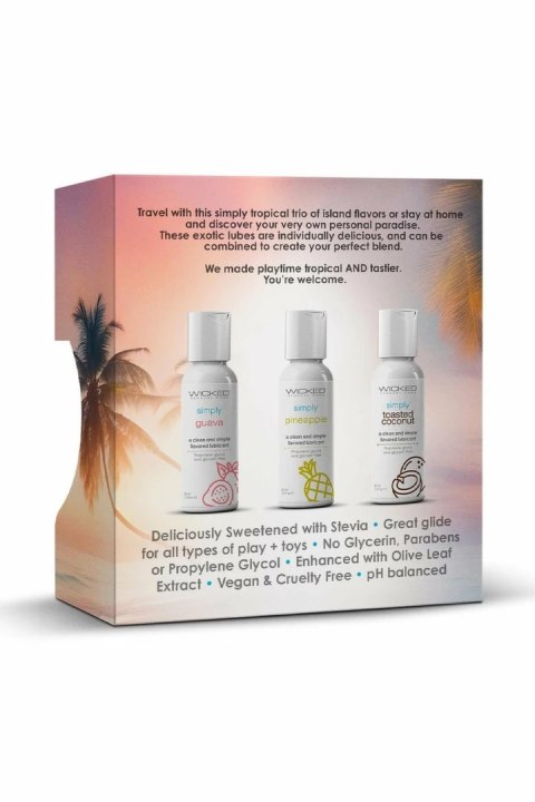 Wicked Simply Tropical Trio Zestaw Lubrykantow Wodnych 3x30ml Smaki