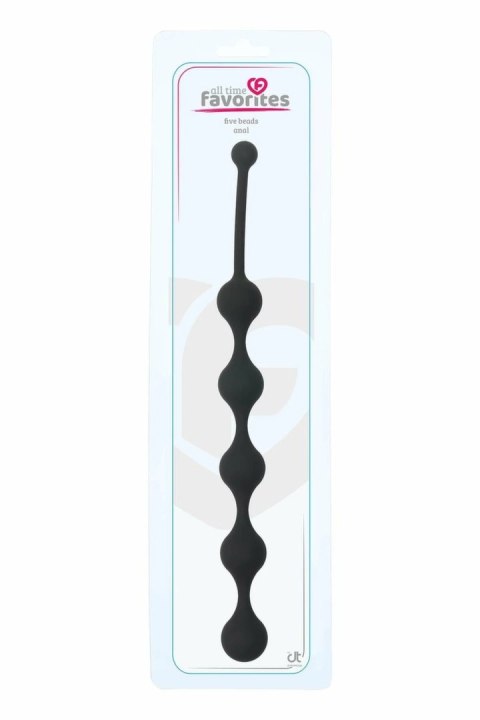 ALL TIME FAVORITES Five Beads Black - silikonowy sznur z 5 kulkami 28,1 cm