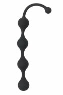 ALL TIME FAVORITES Four Beads Black - silikonowy sznur z 4 kulkami, 23,9 cm