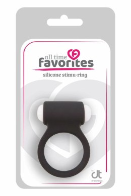 ALL TIME FAVORITES Stimu-Ring silikonowy czarny, wibrujący, IPX5
