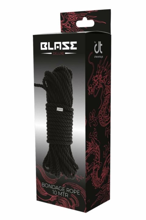 Blaze Deluxe Lina Bondage 10m Czarna - Wytrzymała, Jedwabista Powierzchnia