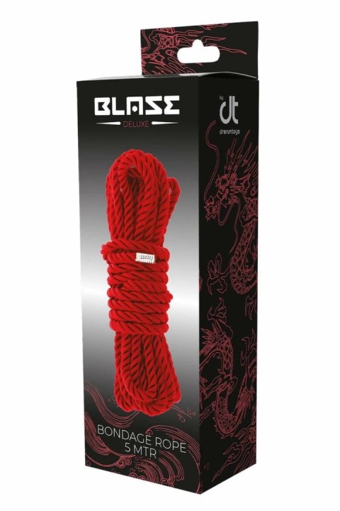 Blaze Deluxe lina wiązaniowa 5m czerwona z metalowymi zakończeniami
