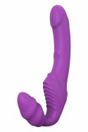 ESSENTIALS Double Dipper Purple - podwojna maszyna intymna, silikon, 2 silniki