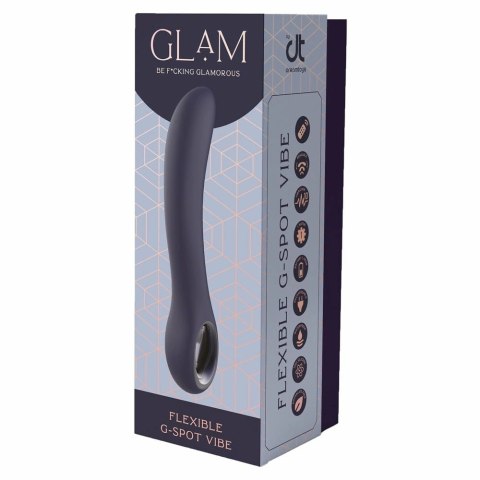 GLAM FLEXIBLE G-SPOT VIBE silikonowy wibrator punktu G, fioletowy 22 cm
