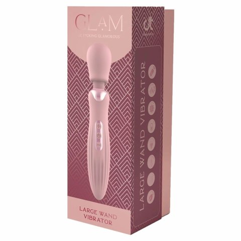 GLAM Large Wand Vibrator - duży masażer, 5 trybow, silikon, 24 cm