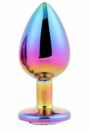 GLEAMING LOVE Multicolour Plug Large z kryształem, aluminium 9,5 cm