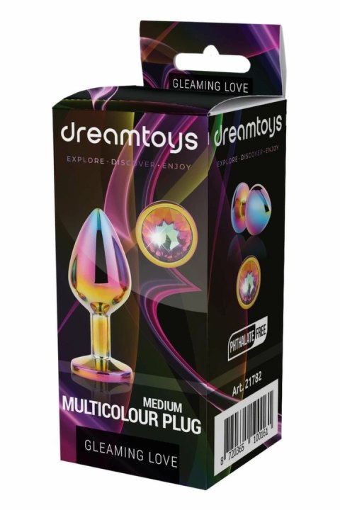 GLEAMING LOVE Multicolour Plug Medium z kryształem, aluminium 8,3 cm