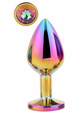 GLEAMING LOVE Multicolour Plug Medium z kryształem, aluminium 8,3 cm