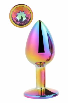 GLEAMING LOVE Multicolour Plug Small z kryształkiem, aluminium 7,1 cm