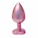 GLEAMING LOVE Pearl Pink Plug Large z kryształem, aluminium 9,5 cm