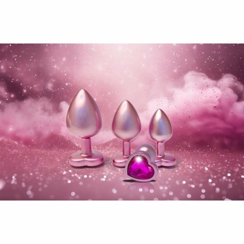GLEAMING LOVE Pearl Pink Plug Large z kryształem, aluminium 9,5 cm