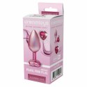 GLEAMING LOVE Pearl Pink Plug Medium z kryształkiem, aluminium 8,3 cm