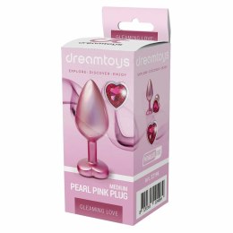 GLEAMING LOVE Pearl Pink Plug Medium z kryształkiem, aluminium 8,3 cm