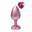 GLEAMING LOVE Pearl Pink Plug Medium z kryształkiem, aluminium 8,3 cm