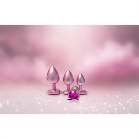 GLEAMING LOVE Pearl Pink Plug Medium z kryształkiem, aluminium 8,3 cm