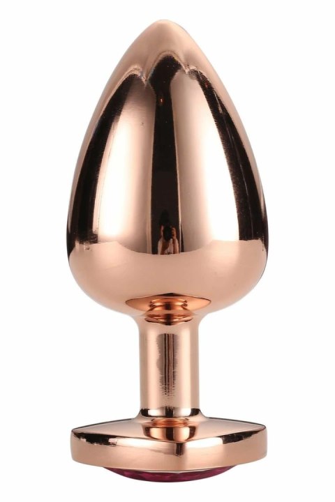 GLEAMING LOVE Rose Gold Plug Large z kryształem, aluminium 9,5 cm