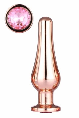 GLEAMING LOVE Rose Gold Plug M z kryształem, aluminium, 11 cm