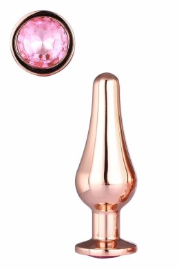 GLEAMING LOVE Rose Gold Plug S z kryształkiem, aluminium 9 cm
