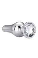 GLEAMING LOVE Silver Plug S z kryształem, aluminium, 9 cm