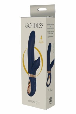 GODDESS COLLECTION ATROPOS - podwojny masażer z funkcją podgrzewania, granatowy