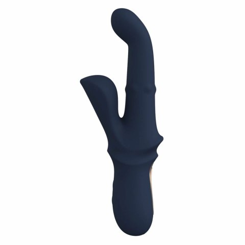 GODDESS IRIS Duo Vibrator granatowy z ruchomymi kulkami i funkcją kołysania