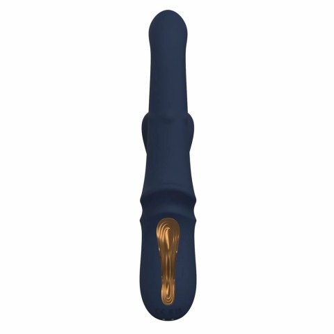 GODDESS IRIS Duo Vibrator granatowy z ruchomymi kulkami i funkcją kołysania