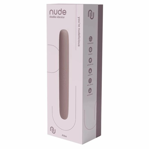 NUDE AILEE Double Vibrator Travel Size - elastyczny model dwustronny USB