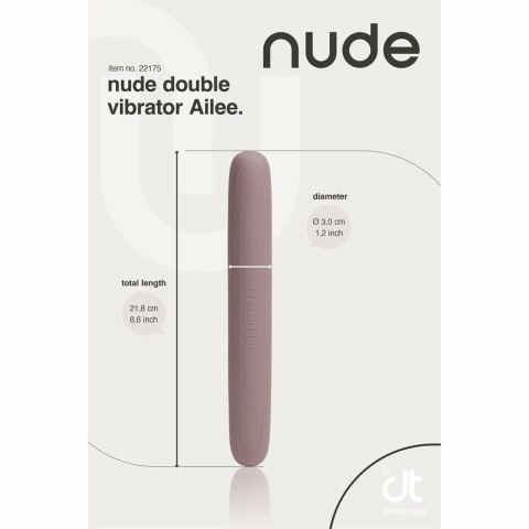 NUDE AILEE Double Vibrator Travel Size - elastyczny model dwustronny USB
