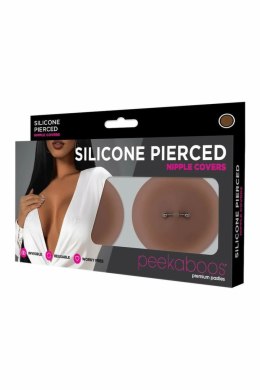 Peekaboos Silicone Pierced Nipple Covers Brown silikonowe nakładki 8,4cm