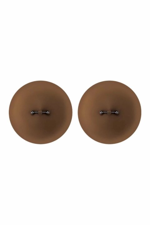 Peekaboos Silicone Pierced Nipple Covers Brown silikonowe nakładki 8,4cm