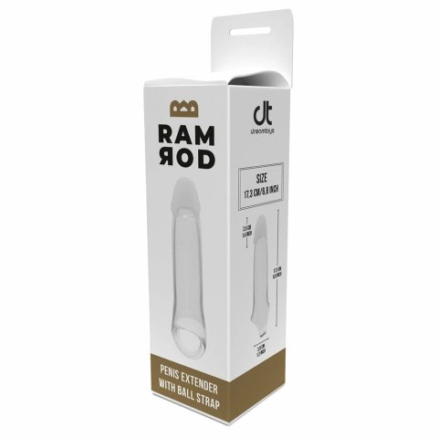 Ramrod Extender 6.6" Transparent z paskiem, wydłużenie 3,5 cm TPE