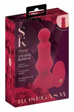 SECRET KISSES Floret - bezprzewodowy korek intymny z pilotem, 10 trybow