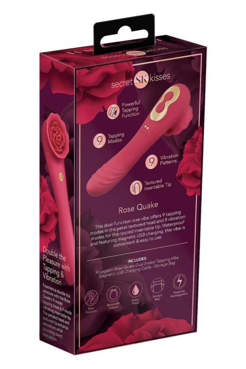 SECRET KISSES Rosegasm Rose Quake Vibe podwojny system wibracji rożowy