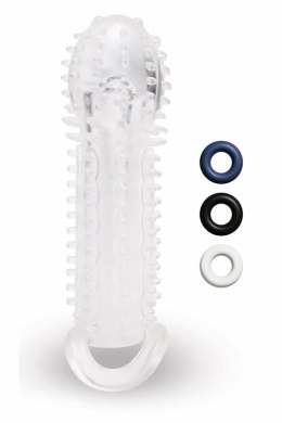 SIZE UP Clear View przedłużacz intymny z teksturą i pętlą, 15,5 cm