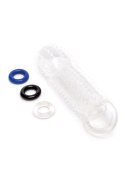 SIZE UP Clear View przedłużacz intymny z teksturą i pętlą, 15,5 cm
