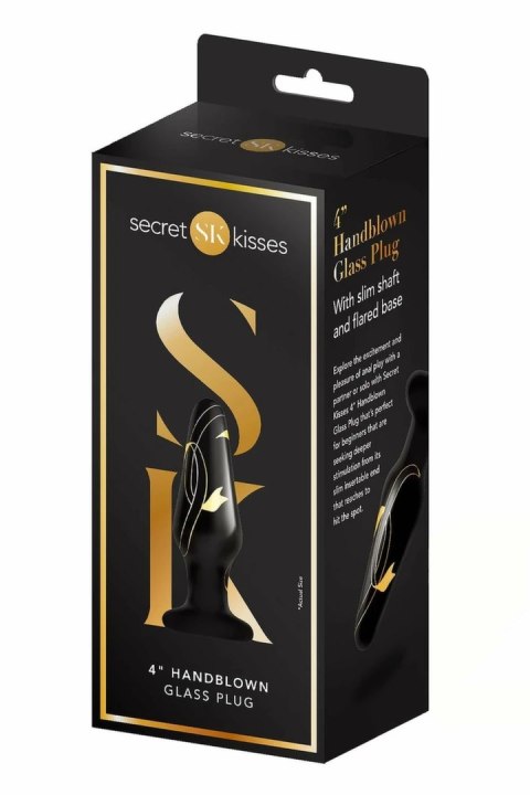 Secret Kisses Handblown Glass Plug 4" szklany model 10,1 cm z etui