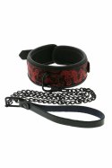 Blaze Deluxe Collar & Leash - regulowany zestaw z haftem, czarny