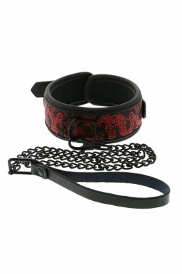Blaze Deluxe Collar & Leash - regulowany zestaw z haftem, czarny