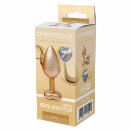 GLEAMING LOVE Pearl Gold Plug Medium z kryształem, aluminium 8,3 cm