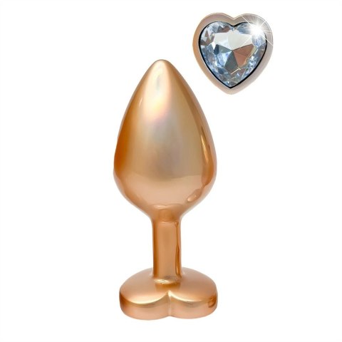 GLEAMING LOVE Pearl Gold Plug Medium z kryształem, aluminium 8,3 cm