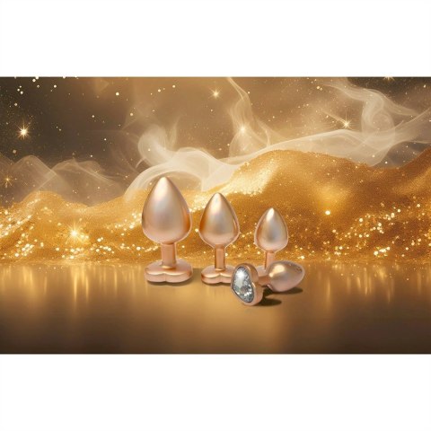 GLEAMING LOVE Pearl Gold Plug Medium z kryształem, aluminium 8,3 cm