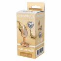 GLEAMING LOVE Pearl Gold Plug Small z kryształem, aluminium, 7,1 cm